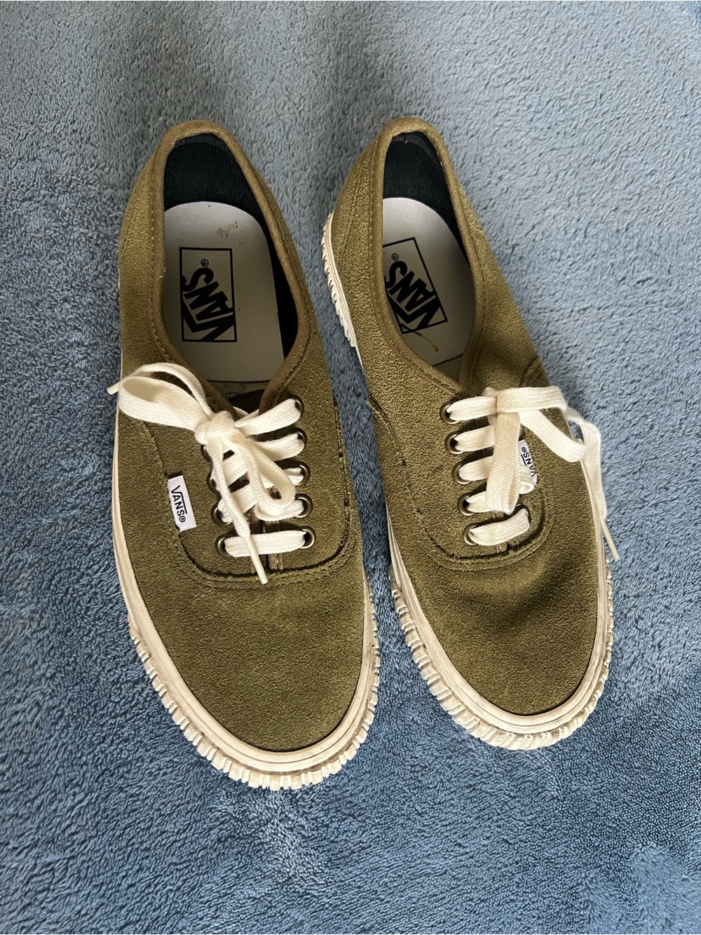 Vans Anaheim Factory Authentic 44 Lug DX – Olive Green Suede Women 9.5, Men 8